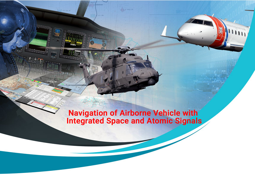 Navigation of Airborne Vehicle with Integrated Space and Atomic Signals